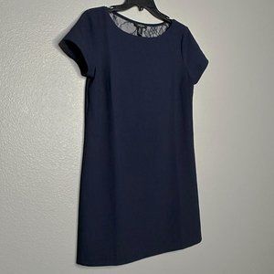 Forever 21 Short Sleeve Navy Dress With Lace On Part Of‎ The Back Size Medium